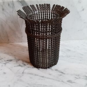 Twisted Iron Pillar Candle holder